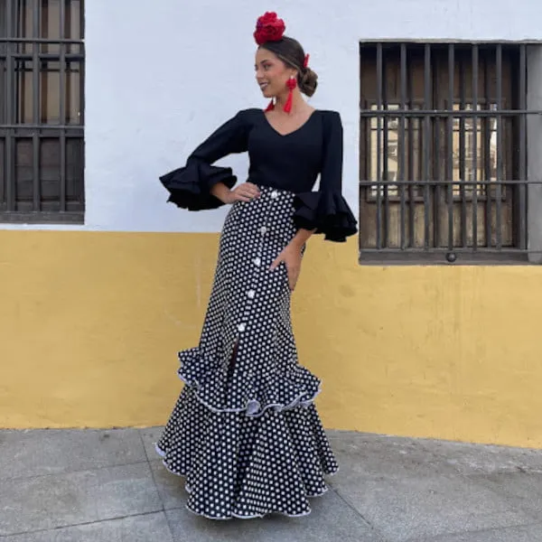 VIVA LA FERIA Falda Rociera modèle Cádiz