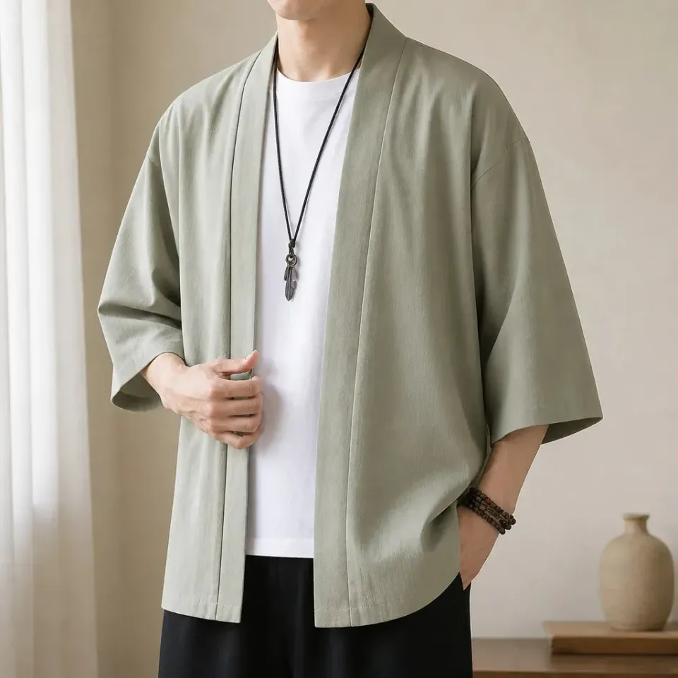 Esprit du Japon veste kimono homme haori coupe ample