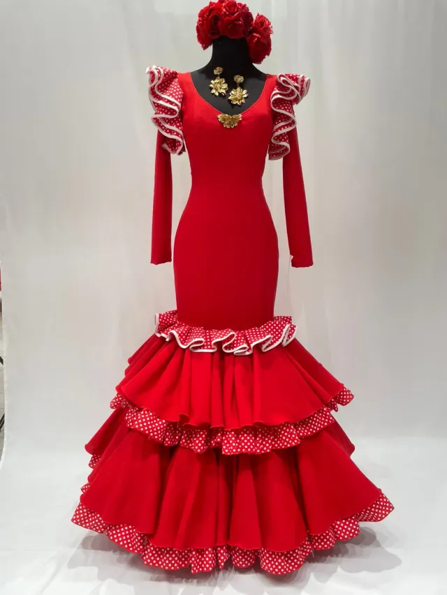 Viva la Feria Pepa robe flamenca rouge taille 42 stretch