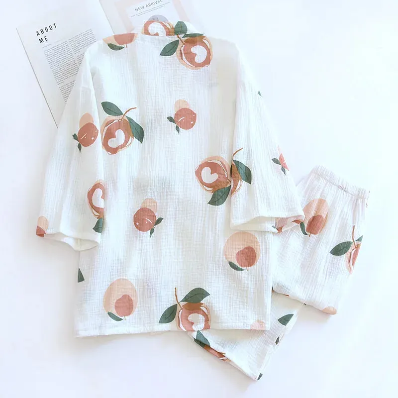 Esprit du Japon ensemble kimono gaze de coton maison