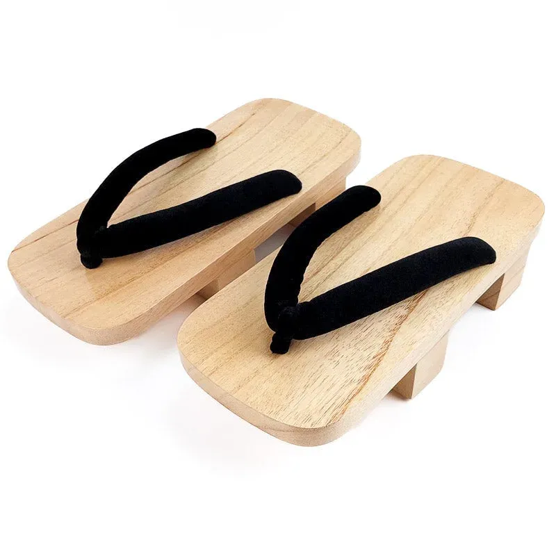 Japon style Geta Japonaises sandales bois verni unisexe