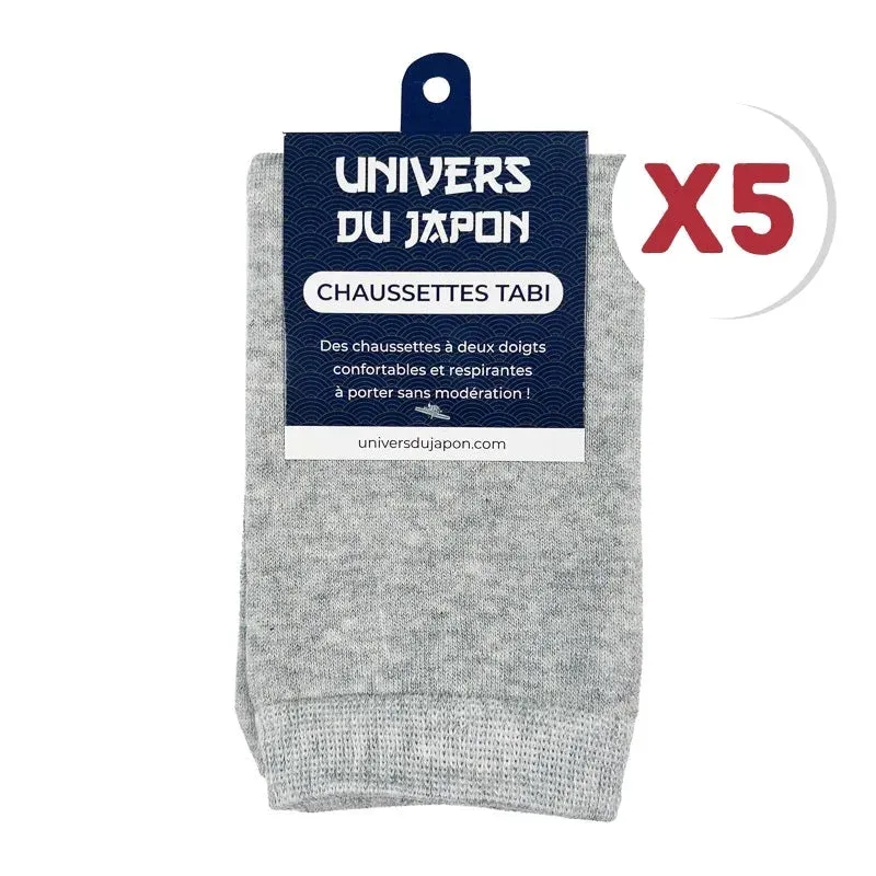 Japon style chaussettes deux doigts coton x5 paires