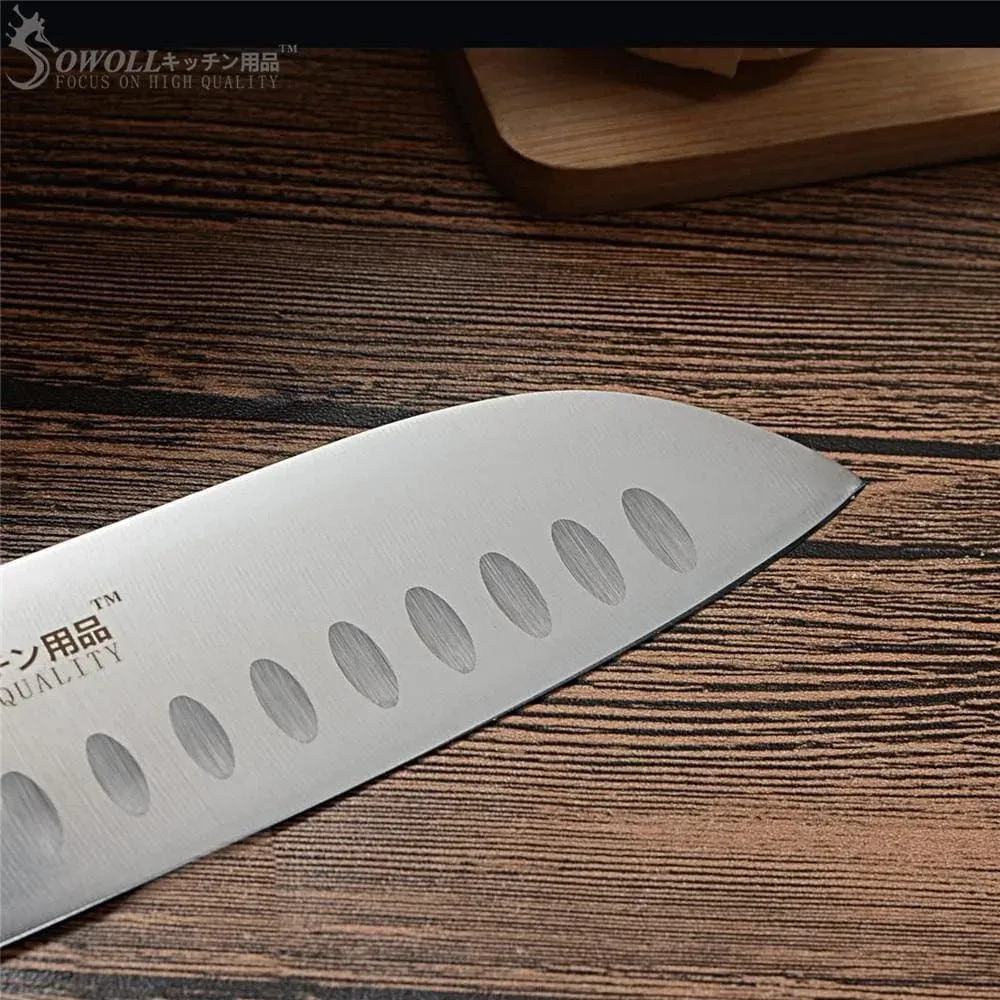 Japon style Eniwa couteau japonais Santoku polyvalent