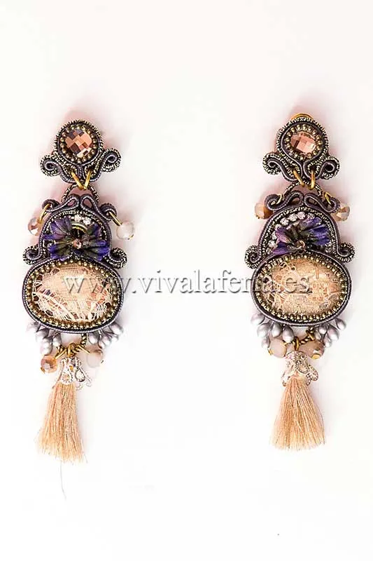 VIVA LA FERIA-MODA FLAMENCA Olivo de Candela de Reina boucles d'oreilles flamenco multicolores