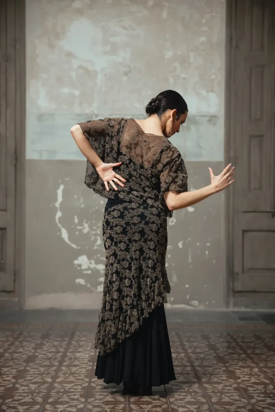 Viva la Feria Eleganza top flamenco tul col bateau