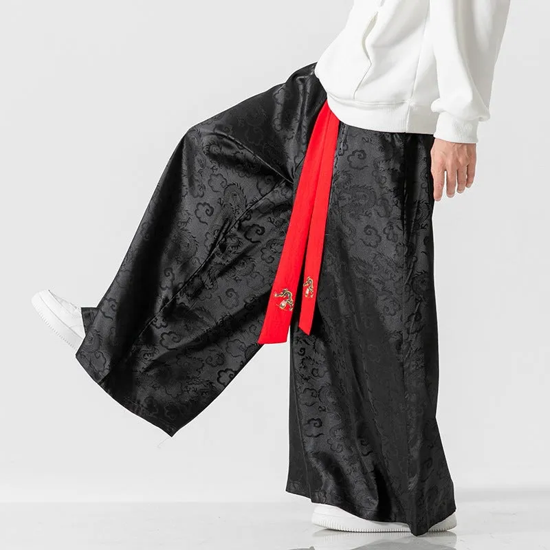 Esprit du Japon pantalon large jacquard nuages