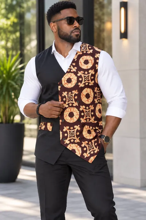 KAVAZI Ankara gilet homme wax cérémonie