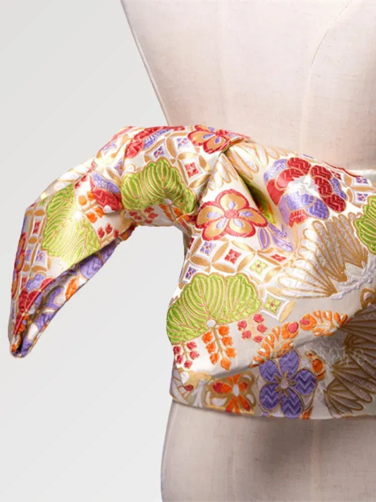Japon style Kaneshon ceinture obi grande taille nœud préformé