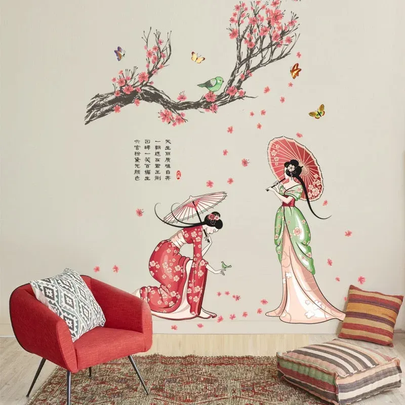 Japon style stickers cerisier japonais sakura déco zen