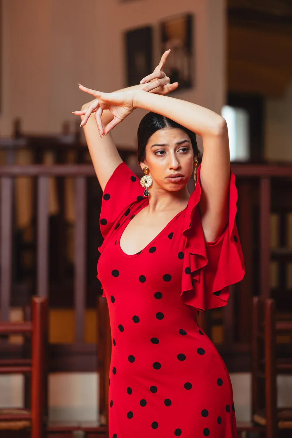 VIVA LA FERIA Temple robe danse flamenco jersey imprimé