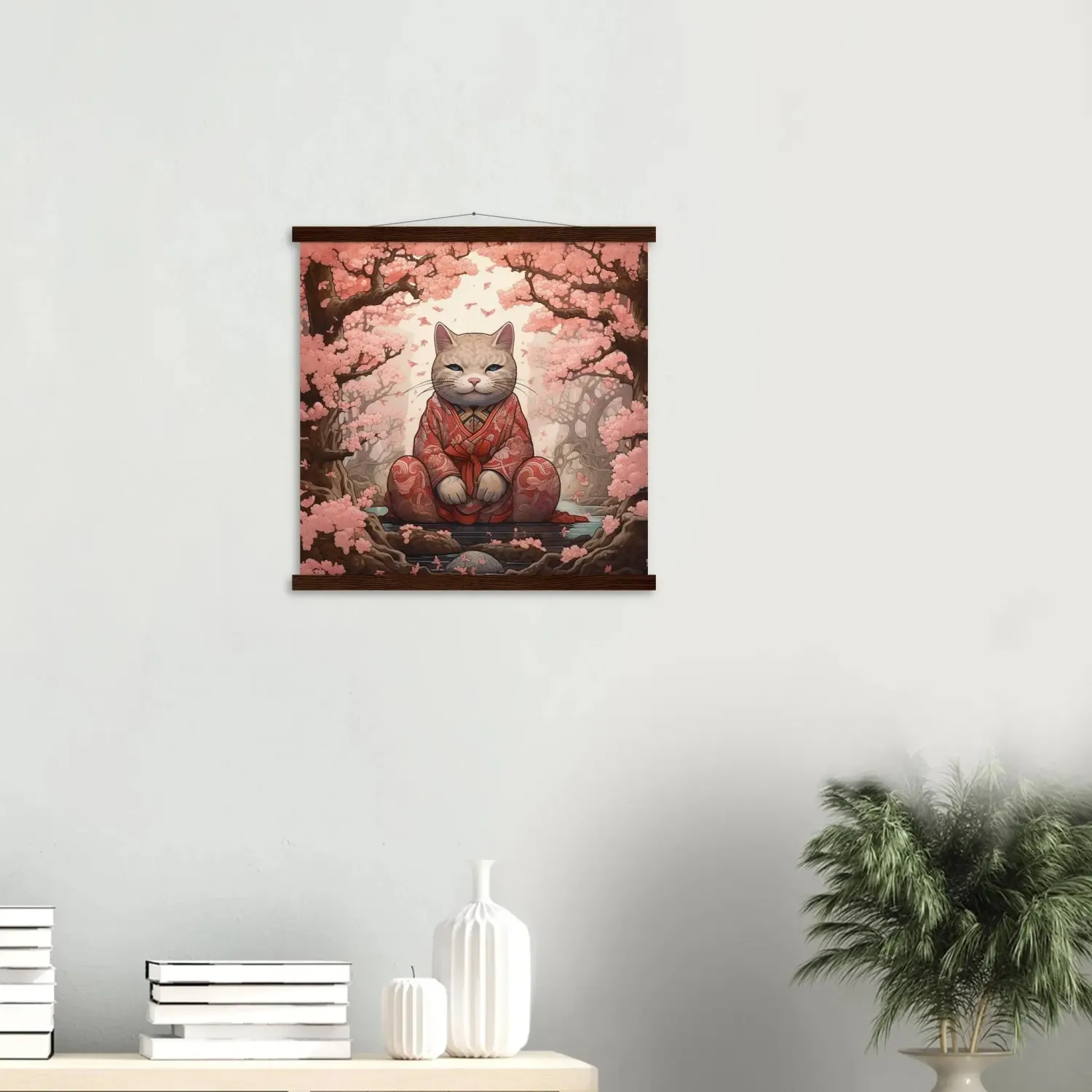 Japon style Tableau Sakura Japonais ‘manekineko’