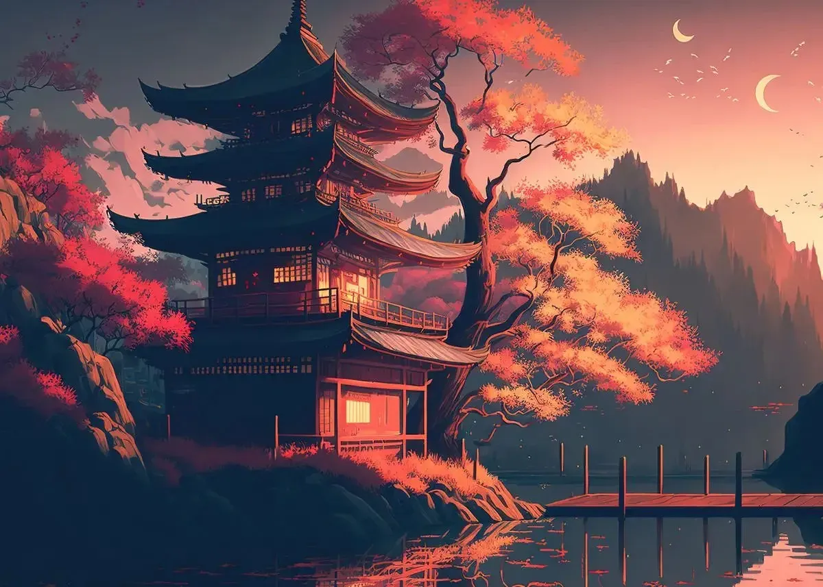Japon style tableau paysage japonais zen