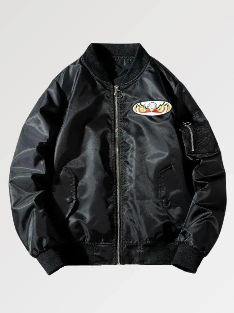 Japon style Vintage Samurai bomber brodé samouraï