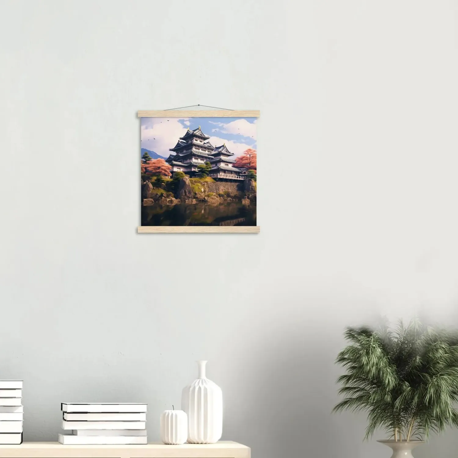 Japon style Château Himeji tableau temple japonais