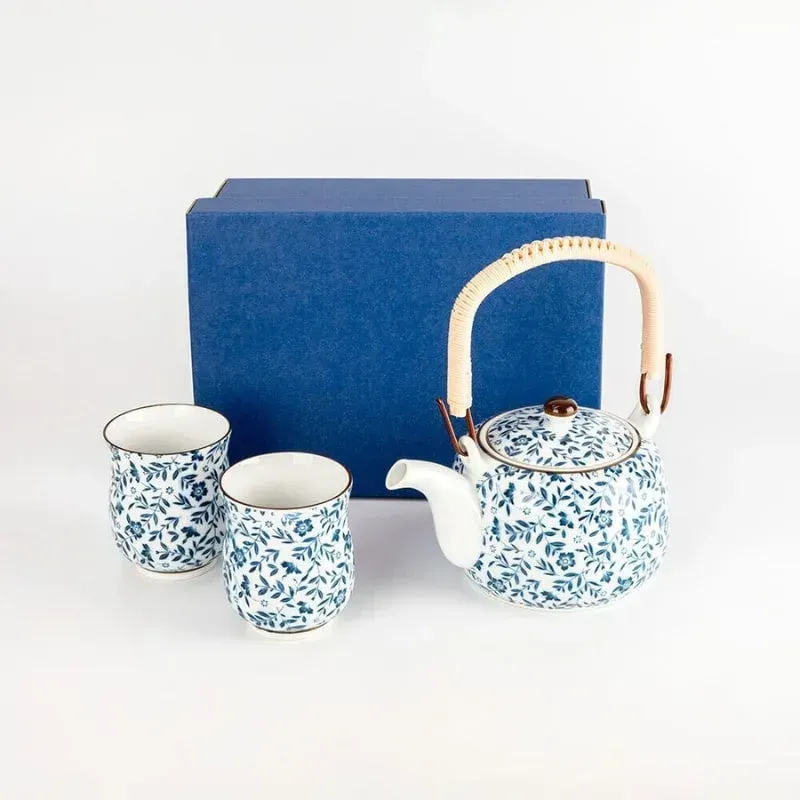 Japon style service à thé japonais porcelaine fleurs bleues