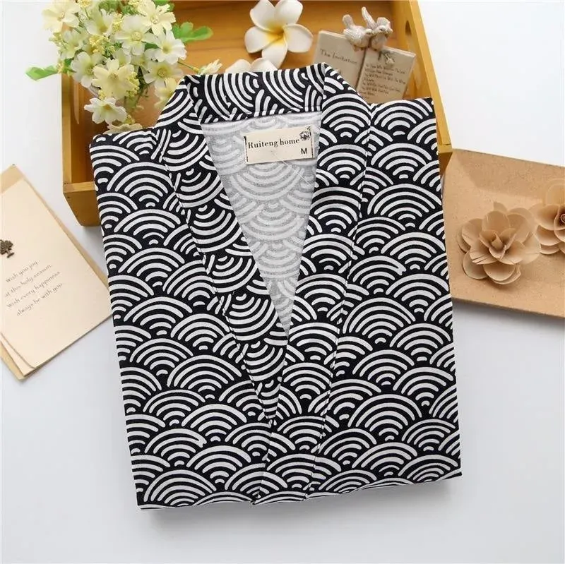 Japon style Seigaiha jinbei coton motif vagues