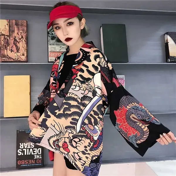 Esprit du Japon veste kimono courte Hannya irezumi