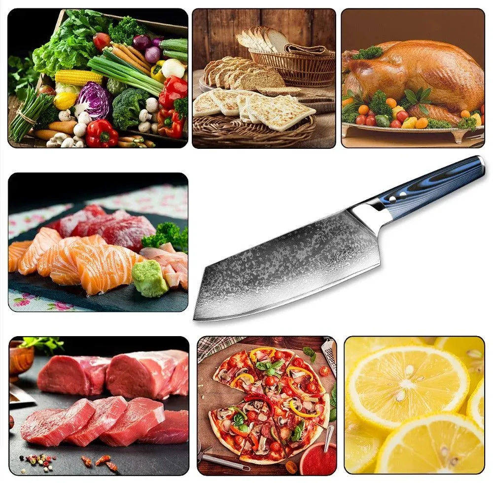 Japon style Shiomi couteau gyuto damas