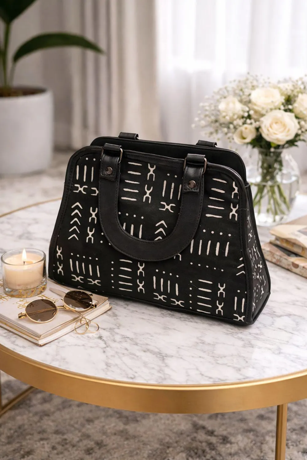 KAVAZI sac pochette wax femme motif assorti