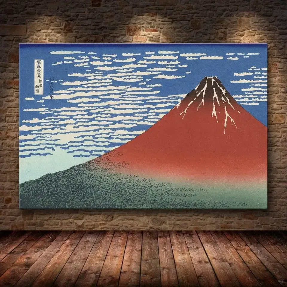 Japon style Estampe Hokusai okoshita affiche