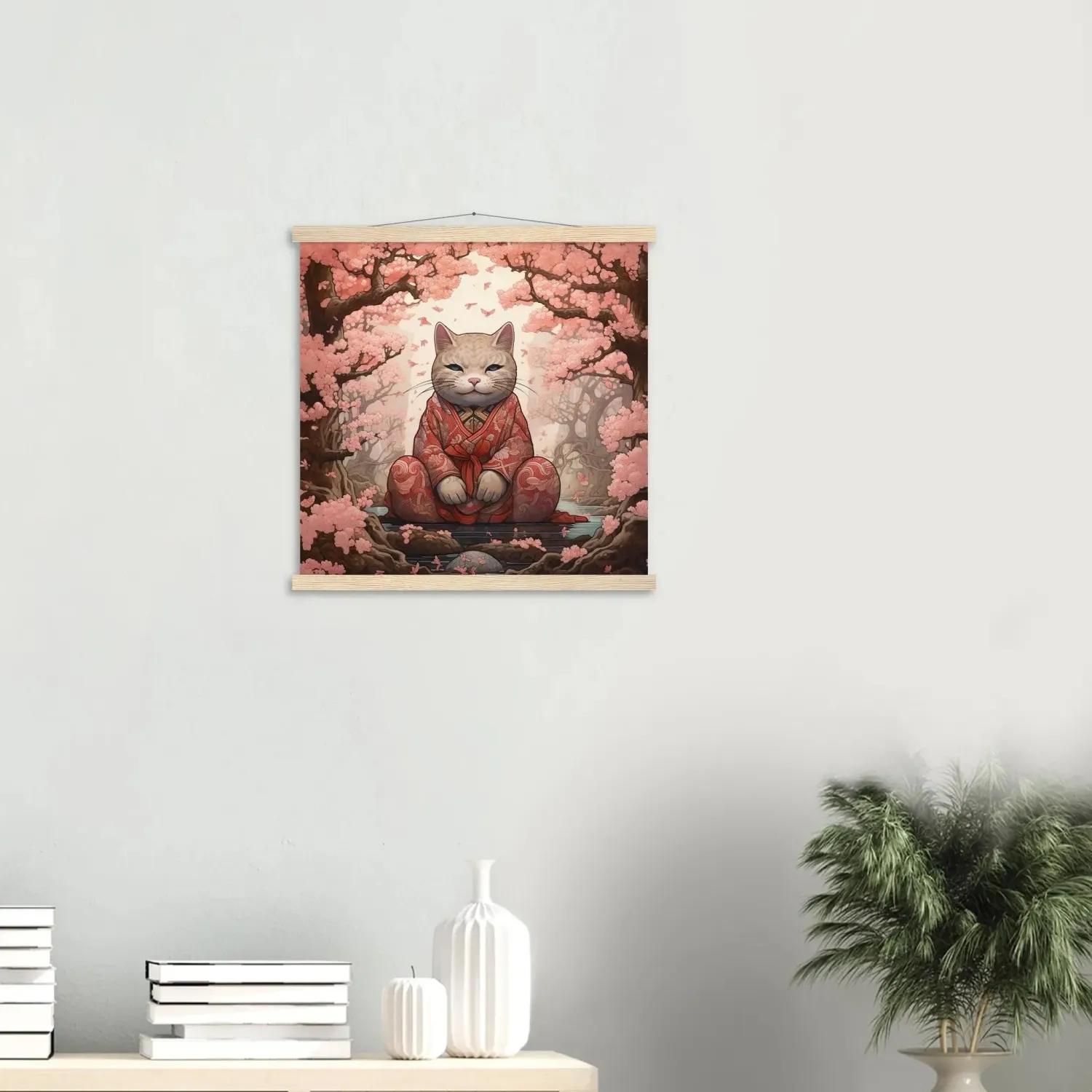 Japon style Tableau Sakura Japonais ‘manekineko’
