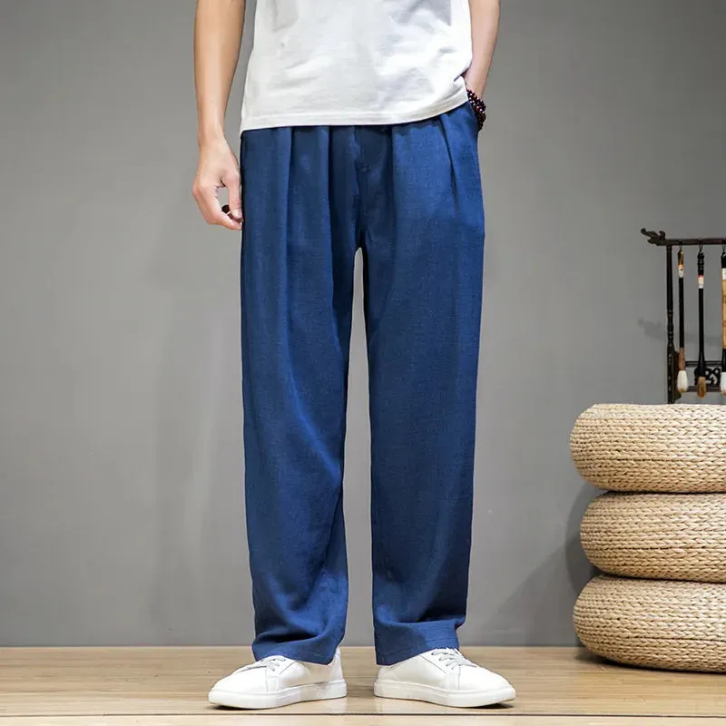 Esprit du Japon Pantalon droit japonais en lin