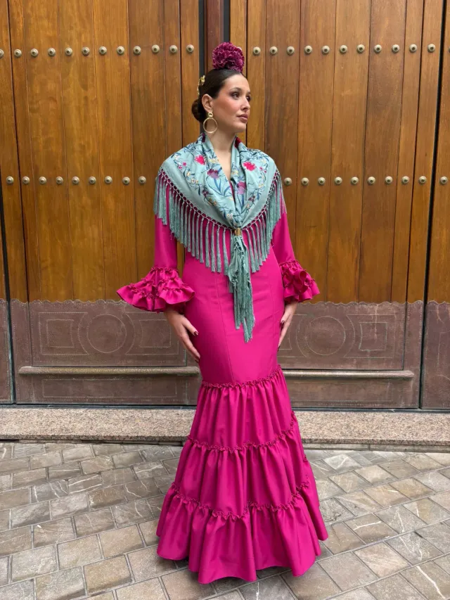 Viva La Feria Vanesa robe flamenca unie stretch canastero