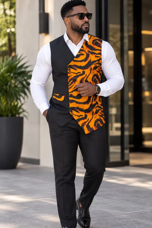 KAVAZI Ankara gilet homme wax cérémonie
