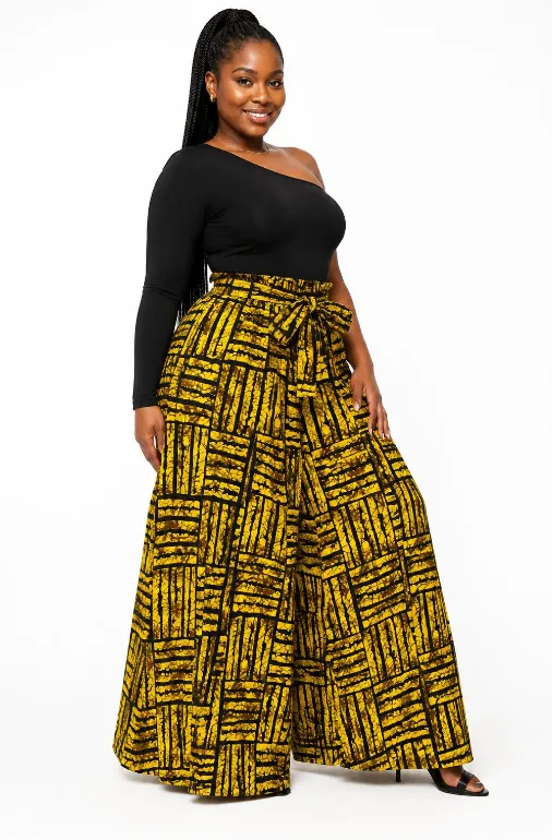 KAVAZI Palazoo Pant pantalon palazzo avec bandeau assorti