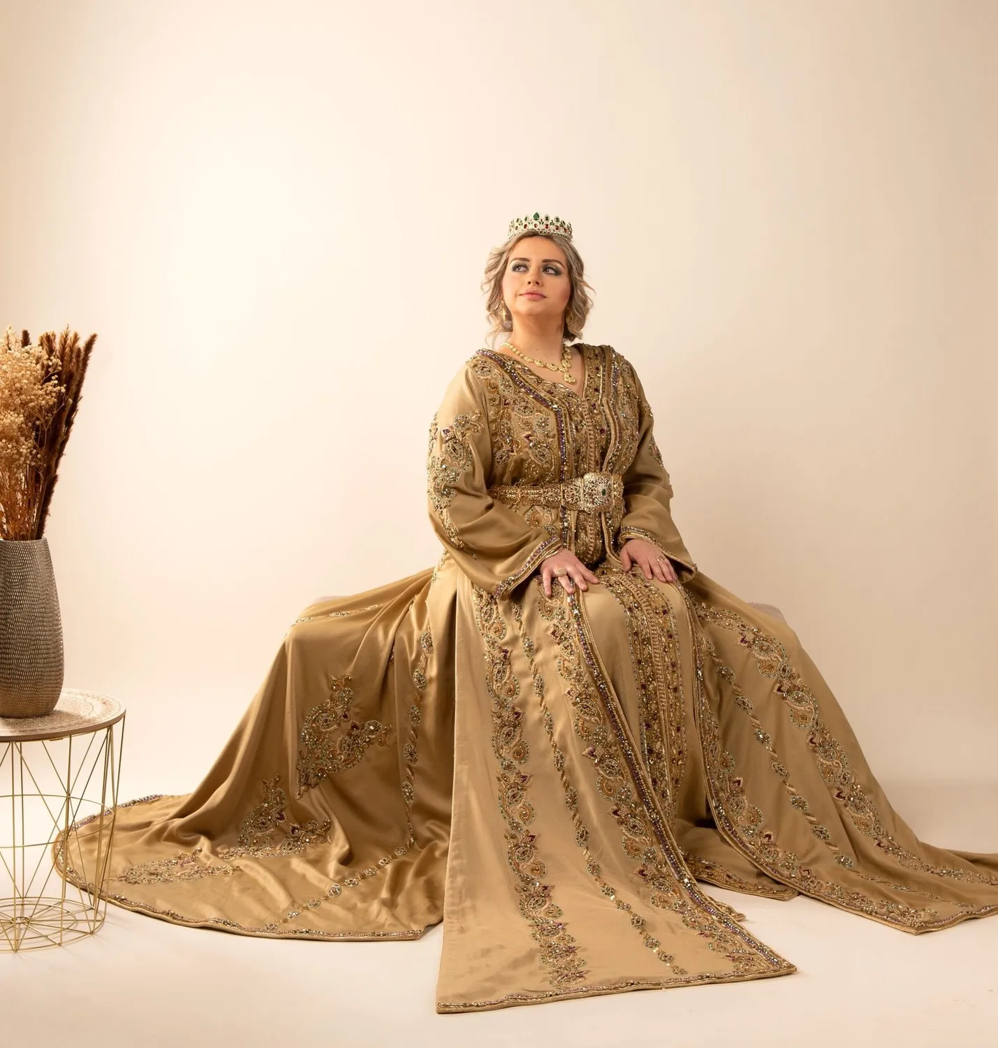 Célèbr'Orient Naëlle takchita olive voile perlé
