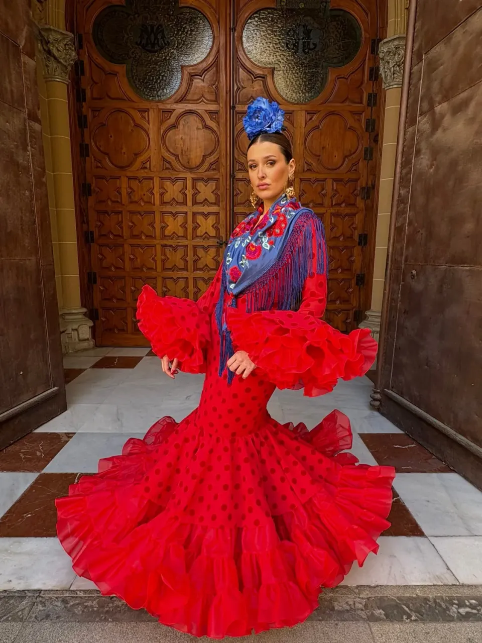 VIVA LA FERIA Nueva Peonía robe flamenca rouge noir