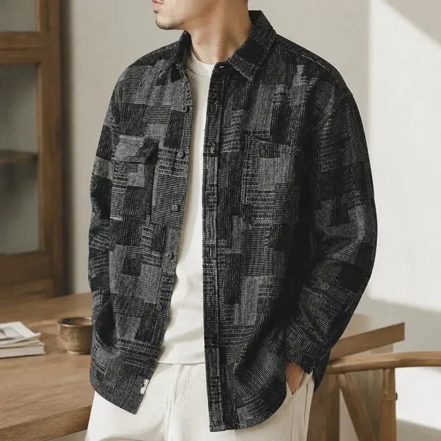 Esprit du Japon surchemise japonaise carreaux patchwork coton