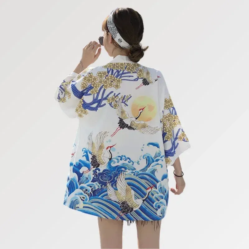 Japon style Sanaé veste kimono femme motifs symboliques