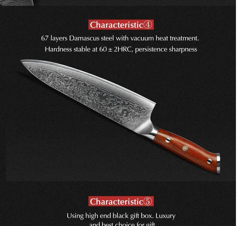 Japon style Gyuto Kitchen Knife Komainu 3 Shapes couteau de cuisine