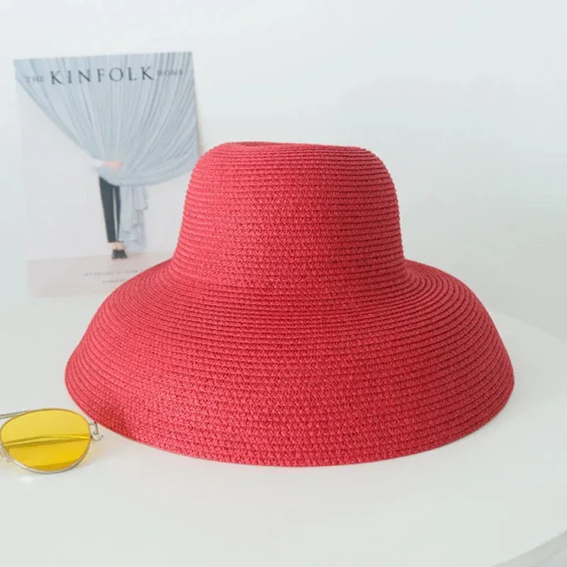 Japon style chapeau femme large bord tressé