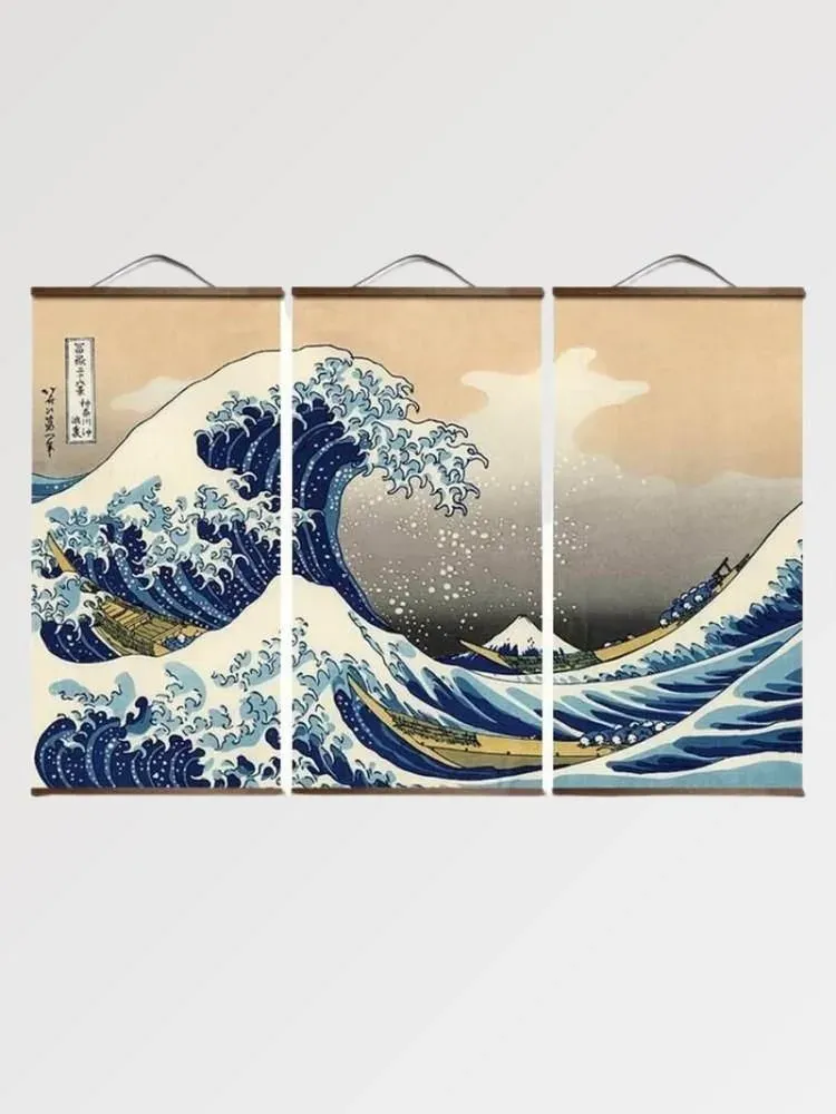 Japon Style Kanagawa tableau vague triptyque
