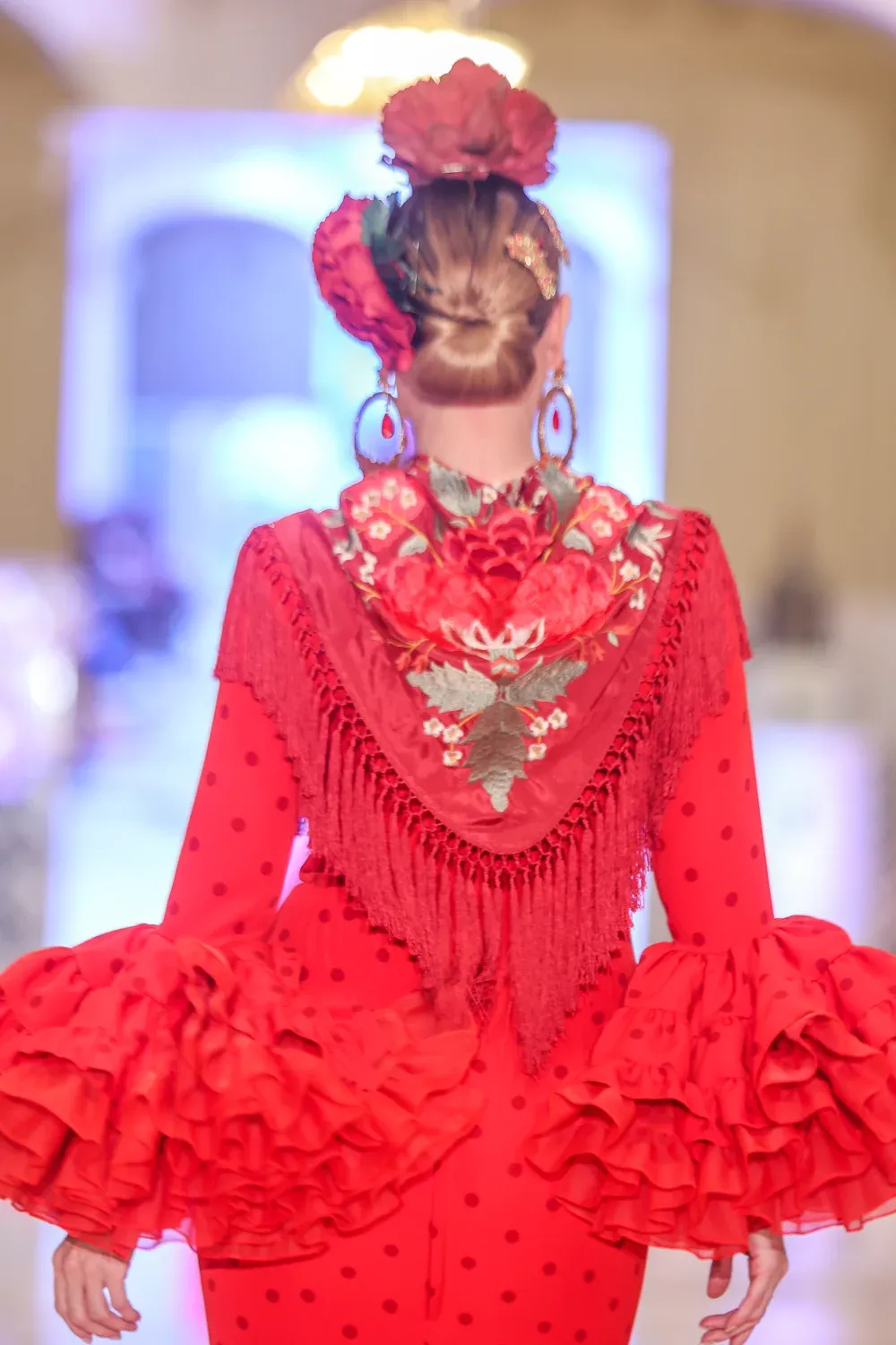 Viva La Feria María de la O robe flamenca à pois