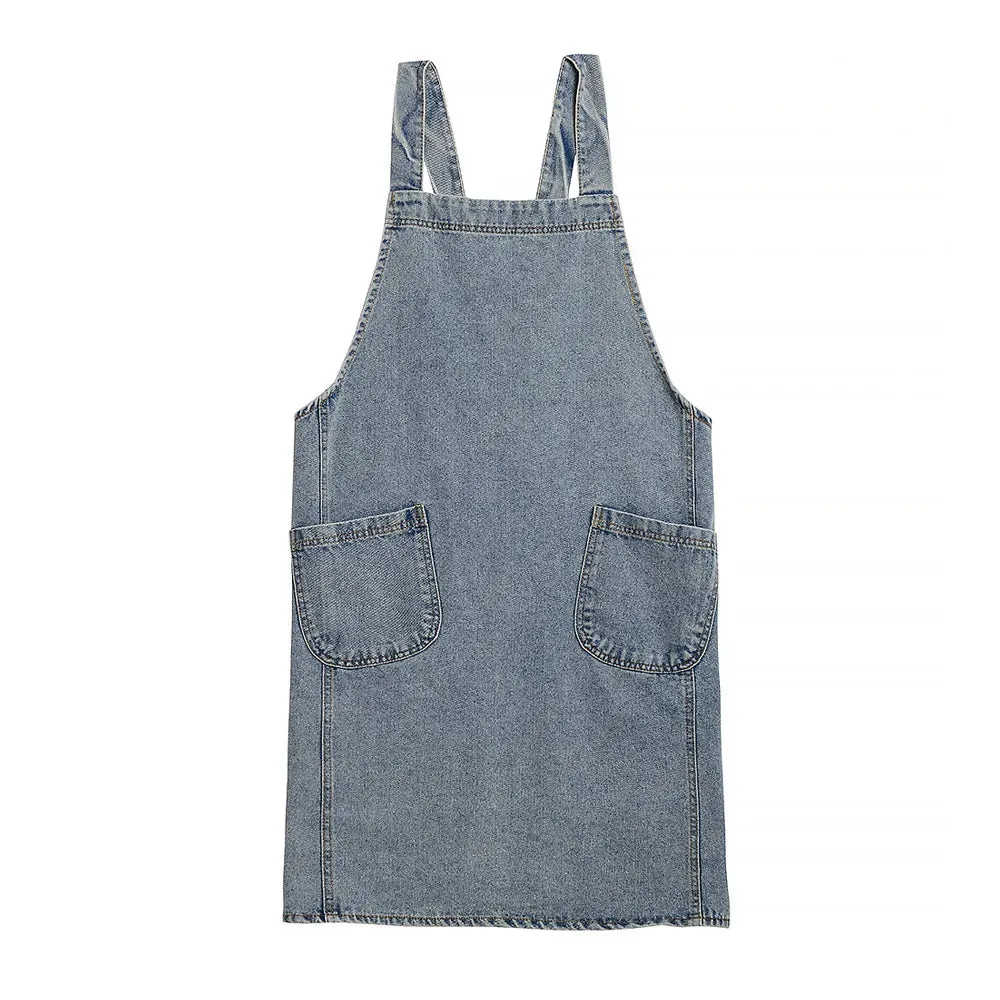 Esprit du Japon robe tablier japonais jean denim poches
