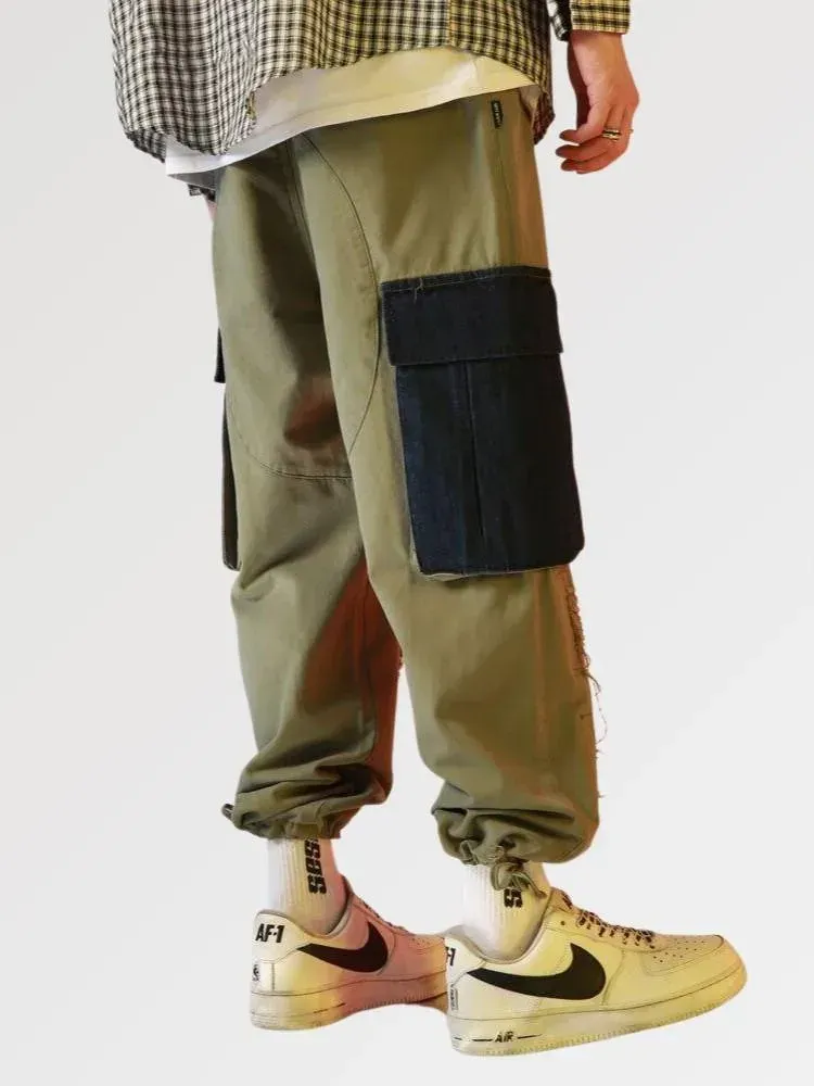 Japon style Sarouel Streetwear Big Pocket pantalon kaki