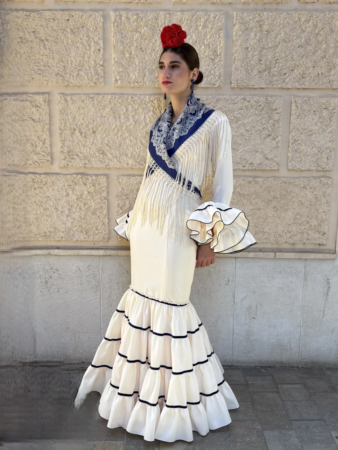 Viva La Feria Moda Flamenca Laura robe canastero beige