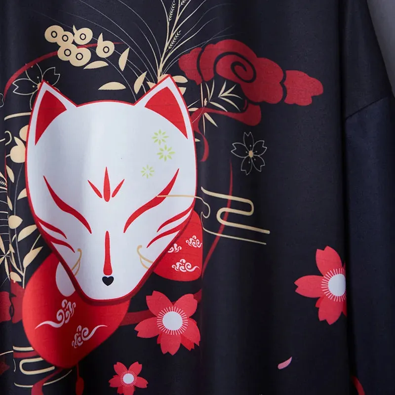 Esprit du Japon Renard veste haori kimono satinée