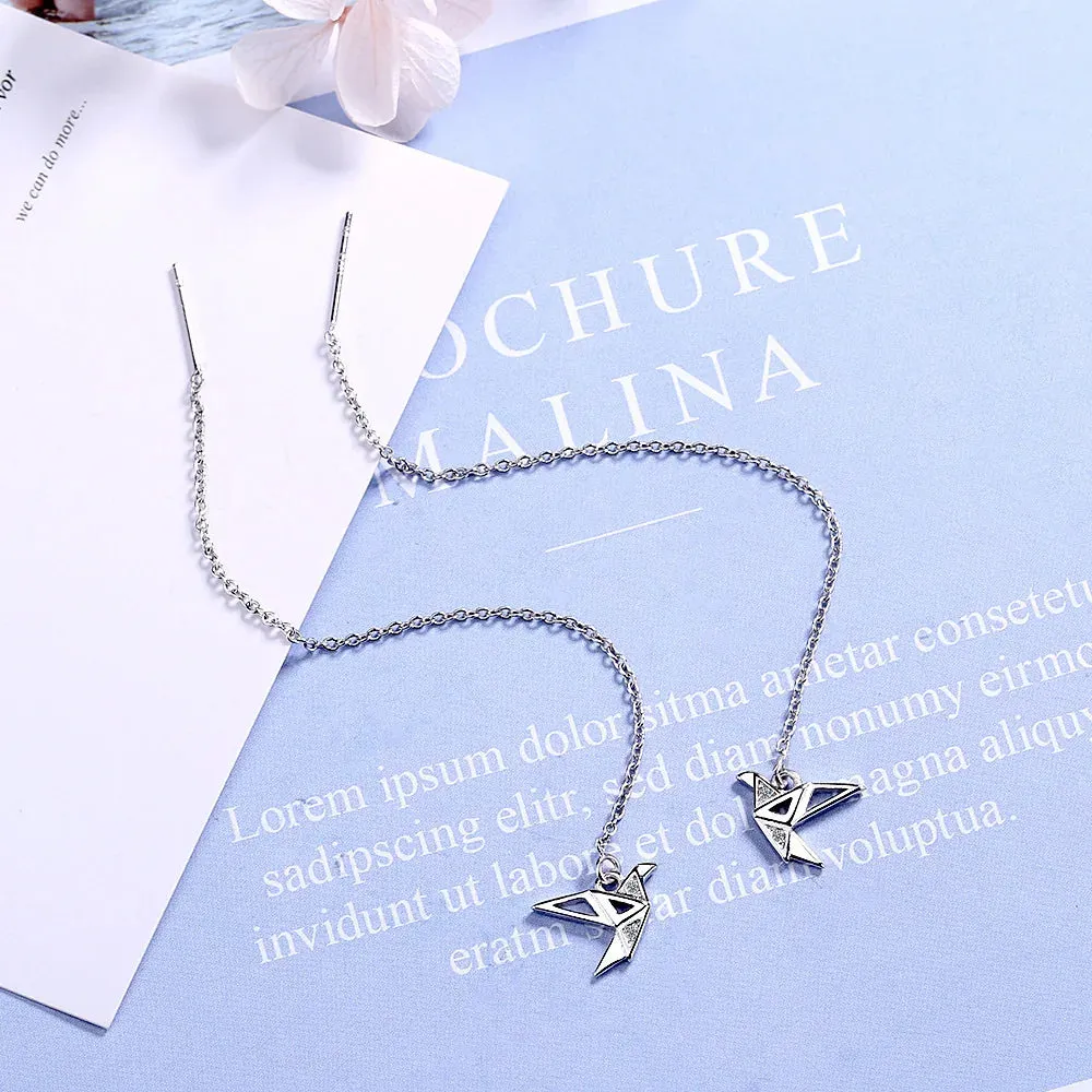 Esprit du Japon boucles d’oreilles grue origami pendantes