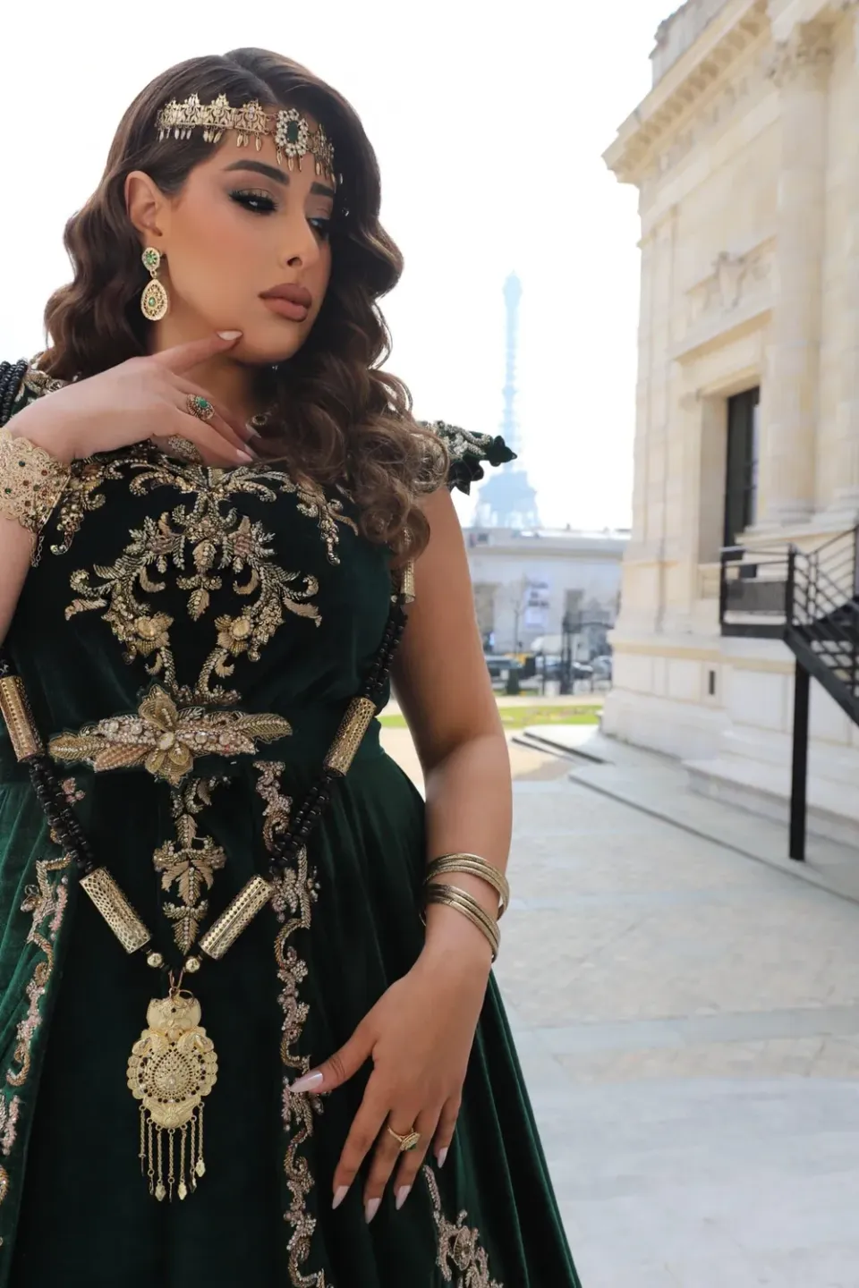 Célèbr'Orient Dalal fergani velours vert émeraude