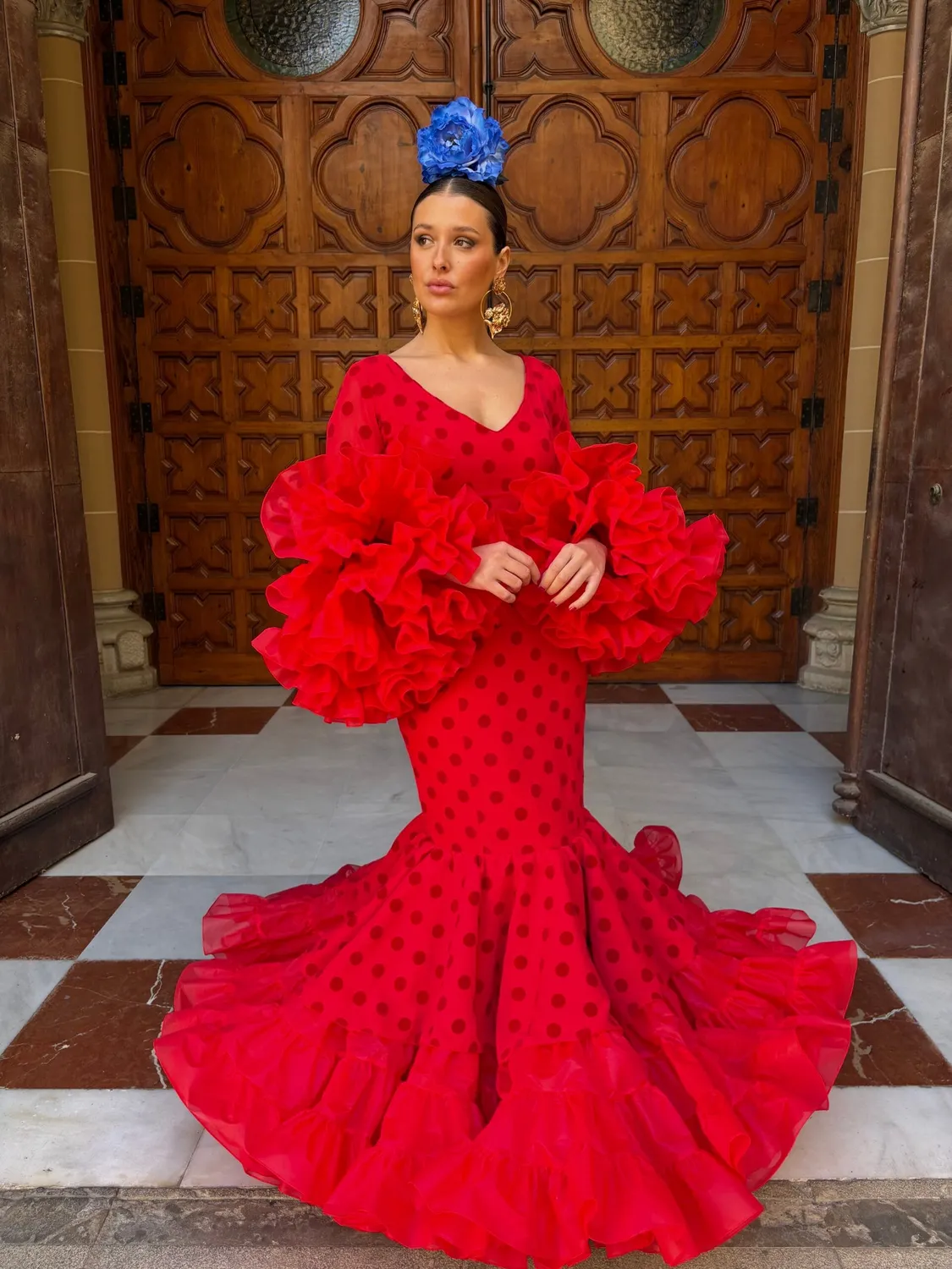 VIVA LA FERIA Nueva Peonía robe flamenca rouge noir