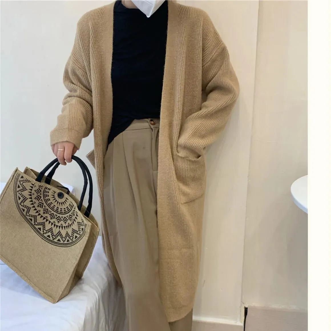 Esprit du Japon cardigan long femme style kimono maille