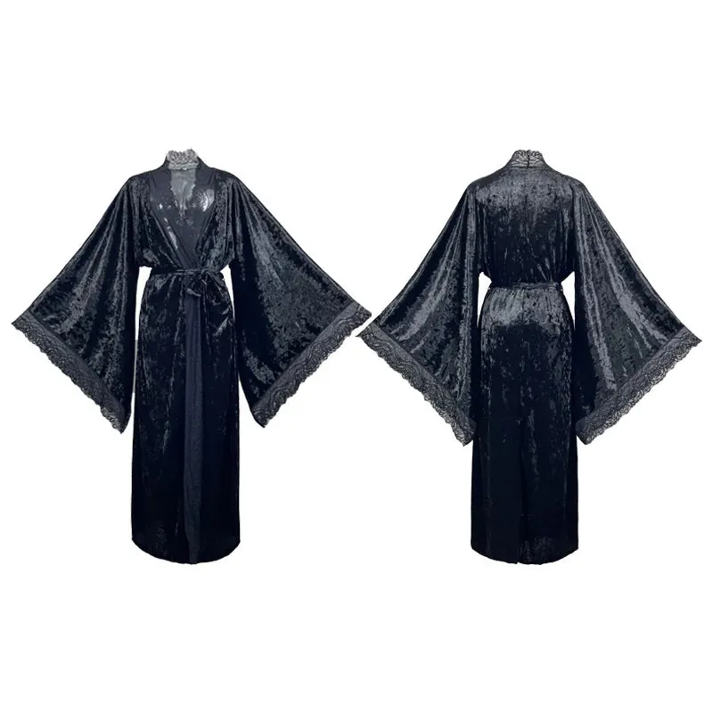Esprit du Japon Peignoir kimono long femme velours