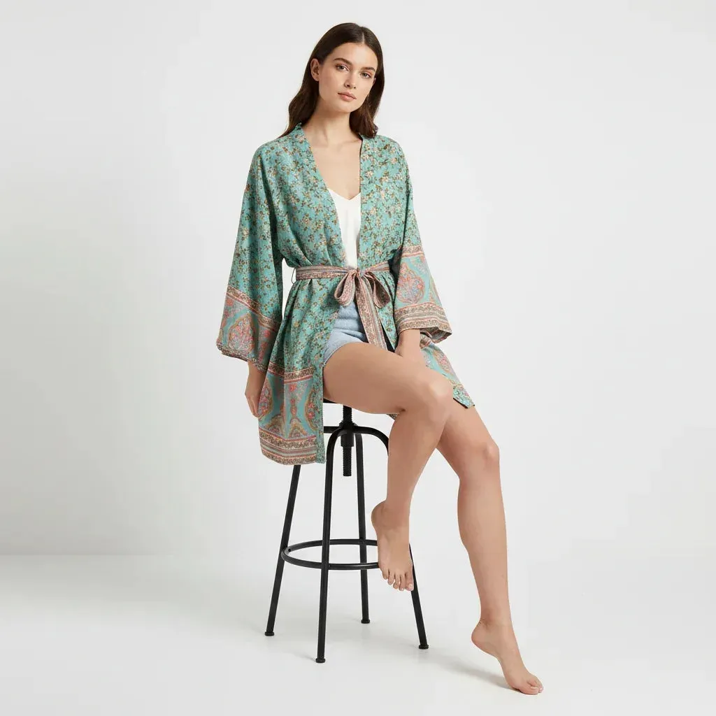 Esprit du Japon kimono de plage bohème floral coton