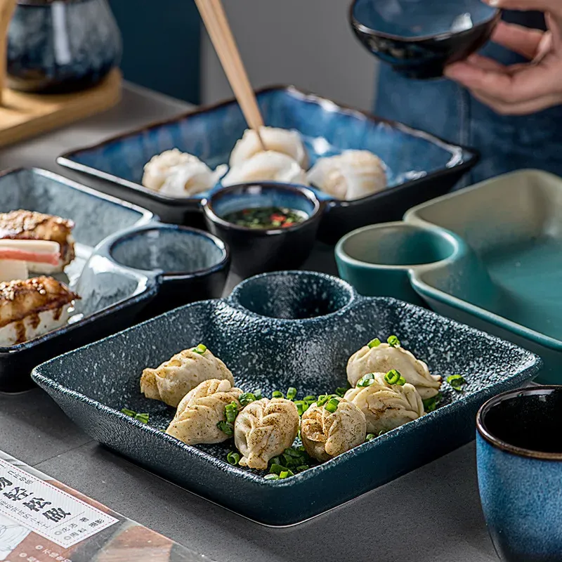 Japon style assiette japonaise bleue motif délicat