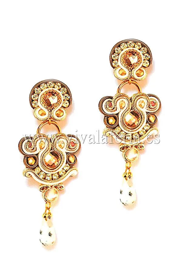 Candela de Reina Persa boucles d’oreilles soie et cristaux