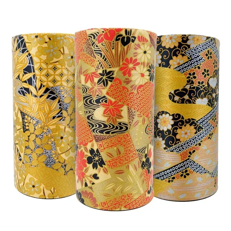 Japon style Kogane lot 3 boîtes à thé hermétiques dorées
